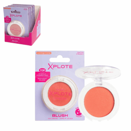 Fard de obraz XPLOTE «Coral» Fard de obraz Xplote Coral – culoare luminoasă și aspect proaspătDescoperă fardul de obraz Xplote în nuanța Coral – o alegere ideală pentru a adăuga prospețime și strălucire naturală obrajilor tăi. Culoarea caldă și vibrantă oferă un look tineresc și luminos în doar câteva secunde.Formula sa ușoară și catifelată se aplică uniform și se estompează perfect, oferind un finisaj impecabil. Cu o pigmentație intensă, poți controla cu ușurință intensitatea culorii, iar rezultatul rămâne proaspăt toată ziua. Potrivit pentru toate tipurile de ten.Avantaje: 	Textură mătăsoasă și ușor de aplicat 	Culoare intensă de la prima aplicare 	Rezistență îndelungată fără retușuri 	Potrivit pentru toate tipurile de piele 	Nuanță coral universală și mereu actualăAdaugă o notă de prospețime machiajului tău cu fardul de obraz Xplote Coral și strălucește în fiecare zi!Opriți utilizarea dacă apar iritații.