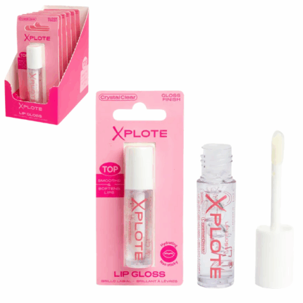 Gloss de buze XPLOTE «Crystal Clear» Evidențiază frumusețea naturală a buzelor cu XPLOTE "Crystal Clear" — un gloss incolor, dar strălucitor! Acest produs adaugă volum subtil și o reflexie captivantă a luminii, oferind buzelor un aspect sănătos și îngrijit.Formula este ușoară, confortabilă, fără senzație lipicioasă, și oferă și o doză de hidratare.Avantaje: 	Finish transparent cu luciu oglindă 	Efect de strălucire intensă 	Textură non-aderență 	Conferă buzelor un aspect îngrijit și volum subtil 	Conținut: 2,5 ml Opriți utilizarea dacă apar iritații.