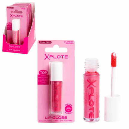 Gloss de buze XPLOTE «Pink Glitz» Oferă buzelor tale o nuanță expresivă cu XPLOTE „Pink Glitz” - transformă look-ul în doar câteva secunde! Acest gloss cu textura sa ușoară și luminoasă oferă buzelor volum natural, o nuanță delicată de roz și un luciu radiant, creând efectul unor buze îngrijite și strălucitoare.Senzația de confort este garantată — glitterul fin și consistența nu încarcă, ci aduc o senzație plăcută și un plus de bucurie pentru simțuri și privire.Avantaje: 	Textură ușoară și luciu intens 	Nuanță naturală 	Hidratare și protecție pentru buze 	Aplicator practic pentru o aplicare precisă 	Volum: 2,5 ml Opriți utilizarea dacă apar iritații.