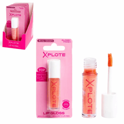 Gloss de buze XPLOTE «Rosy  Gleam» Oferă buzelor tale o nuanță delicată de roz cu finish strălucitor, cu XPLOTE "Rosy Gleam"! Acest gloss creează un aspect de volum natural și intens, lăsând buzele strălucitoare și pline. Textura sa ușoară nu conferă senzație lipicioasă — o experiență senzorială rafinată.Caracteristici: 	Textură fină, neaderentă 	Conferă volum natural și strălucire 	Aroma delicată și plăcută 	Volum: 2,5 ml Opriți utilizarea dacă apar iritații.