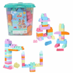 Set de construcție Găleată cu blocuri pastel «Play Blox», 83 piese Încurajați creativitatea copilului cu setul de construcție Play Blox! Acest set conține 83 de blocuri colorate în diverse forme, perfecte pentru jocuri imaginative și dezvoltarea abilităților timpurii.Caracteristici: 	83 de blocuri colorate – forme variate pentru construcții creative 	Găleată reutilizabilă – ideală pentru depozitare și transport 	Materiale sigure și durabile – netoxice, potrivite pentru copii de la 1 an 	Beneficii educaționale – dezvoltă motricitatea fină, gândirea logică și coordonarea mână-ochi