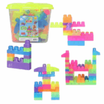 Set de construcție Găleată cu blocuri neon «Play Blox», 107 piese Încurajați creativitatea copilului cu setul de construcție Play Blox! Acest set conține 107 de blocuri colorate în diverse forme, perfecte pentru jocuri imaginative și dezvoltarea abilităților timpurii.Caracteristici: 	107 de blocuri colorate – forme variate pentru construcții creative 	Găleată reutilizabilă – ideală pentru depozitare și transport 	Materiale sigure și durabile – netoxice, potrivite pentru copii de la 1 an 	Beneficii educaționale – dezvoltă motricitatea fină, gândirea logică și coordonarea mână-ochi
