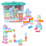 Set de construcție Găleată cu blocuri pastel «Play Blox», 107 piese Încurajați creativitatea copilului cu setul de construcție Play Blox! Acest set conține 107 de blocuri colorate în diverse forme, perfecte pentru jocuri imaginative și dezvoltarea abilităților timpurii.Caracteristici: 	107 de blocuri colorate – forme variate pentru construcții creative 	Găleată reutilizabilă – ideală pentru depozitare și transport 	Materiale sigure și durabile – netoxice, potrivite pentru copii de la 1 an 	Beneficii educaționale – dezvoltă motricitatea fină, gândirea logică și coordonarea mână-ochi