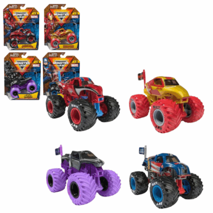 Monster truck Marvel «Monster Jam» 1:64, în as. Pășește în universul plin de acțiune în care Monster Jam huruie și supereroii Marvel se înalță.Seria de Monster truck Marvel "Monster Jam" la scara 1:64 nu este doar o colecție. Este un omagiu adus Universului Marvel. Aceste camioane de tip monster truck, inscripționate cu simbolurile și culorile unor embleme precum Thor, Captain America, Iron Man, Black Panther și Spider-Man, aduc acasă spectacolul superputerilor și al cascadoriilor de pe stadion.Cu anvelope autentice BKT și o caroserie cu tematică de erou, aceste camioane captează distracția evenimentelor Monster Jam și esența supereroilor pe care îi reprezintă. Colecția de supereroi le permite copiilor să recreeze cascadorii și sărituri uluitoare, aducând acțiunea Monster Jam acasă.Aceste jucării sunt concepute atât pentru joacă, cât și pentru expunere, stârnind imaginația și permițând povestirea cu fiecare rotire a roților. Ideale pentru tinerii fani, camioanele Marvel Monster Jam sunt un catalizator pentru creativitate, eroism și aventură, permițându-le copiilor să își creeze propriile povești despre curaj și rezistență.Pornește motoarele și pregătește-te pentru o perioadă de joacă de-a dreptul epică - unde eroii întâlnesc cai putere și acțiunea Monster Jam nu se termină niciodată.