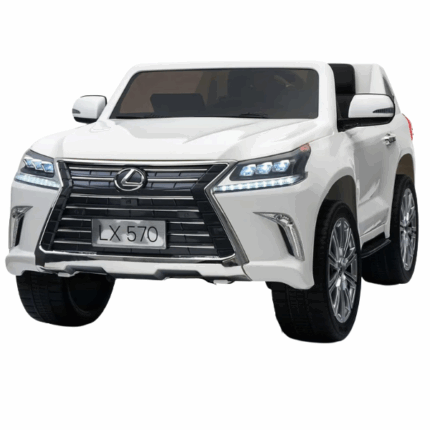 Электромобиль LEXUS LX570, 12V7AH, мотор 35Wx2, EVA колеса, кожаные сидения Наряду с удивительным опытом вождения, лицензионный автомобиль LEXUS LX570, принесет радость вашим детям и станет их первым незабываемым опытом в мире вождения. Позвольте вашим малышам насладиться приключением на этом электрическом внедорожнике, который превращает их мечты в реальность. Вместе с яркими впечатлениями от вождения этого стильного автомобиля ваш ребенок будет испытывать бесконечное удовольствие и радость каждый раз, когда садится за руль.Благодаря интегрированной системе управления этот автомобиль обладает функциями воспроизведения музыки с встроенным MP3-плеером, светодиодной подсветкой, гарантируя приятное вождение вашему ребенку.ДВА РЕЖИМА УПРАВЛЕНИЯ: Помимо автономного режима вождения для детей, родители могут перехватить управление с помощью беспроводного пульта с частотой 2,4 ГГц, если ребенок слишком мал для самостоятельного вождения, избегая потенциальной опасности. Это также идеальное решение для малышей, которые еще не могут безопасно управлять автомобилем.БЕЗОПАСНЫЙ И КОМФОРТНЫЙ ОПЫТ ВОЖДЕНИЯ:a. Технология мягкого старта обеспечивает плавный запуск и торможение игрушечного автомобиля, чтобы не пугать ребенка резкими маневрами.b. Передние и задние колеса оснащены системой подвески на пружинах, обеспечивая плавное и комфортное движение как на улице, так и в помещении.c. Ремень безопасностиd. Звук двигателяЭлектрический внедорожник на 12 вольт предлагает два цвета на выбор и подходит как для мальчиков, так и для девочек от 3 до 8 лет. С реалистичным дизайном передних и задних фар и доступными двойными дверями этот внедорожник обеспечит вашим детям лучший вождения.
