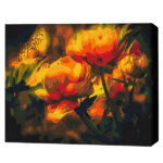 Pictură pe numere 40*50 cm (în cutie) – Contraste florale Setul include:• pânză de bumbac cu o diagramă numerotată a imaginii, pe o ramă de lemn• 3 perii de diferite grosimi• vopsele acrilice numerotate• monturi pentru fixare pe perete