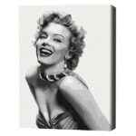 Pictură pe numere 40*50 cm (în cutie) – Monroe de neuitat Setul include:• pânză de bumbac cu o diagramă numerotată a imaginii, pe o ramă de lemn• 3 perii de diferite grosimi• vopsele acrilice numerotate• monturi pentru fixare pe perete