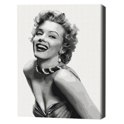 Pictură pe numere 40*50 cm (în cutie) – Monroe de neuitat Setul include:• pânză de bumbac cu o diagramă numerotată a imaginii, pe o ramă de lemn• 3 perii de diferite grosimi• vopsele acrilice numerotate• monturi pentru fixare pe perete
