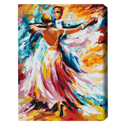 Pictură pe numere 40*50 cm (în cutie) — Culori de vals Setul include: 	pânză de bumbac cu o diagramă numerotată a imaginii, pe o ramă de lemn 	 3 perii de diferite grosimi 	 vopsele acrilice numerotate 	 monturi pentru fixare pe perete