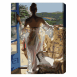Pictură pe numere 40*50 cm (fără cutie) — Respirația dimineții Setul include: 	pânză de bumbac cu o diagramă numerotată a imaginii, pe o ramă de lemn 	 3 perii de diferite grosimi 	 vopsele acrilice numerotate 	 monturi pentru fixare pe perete
