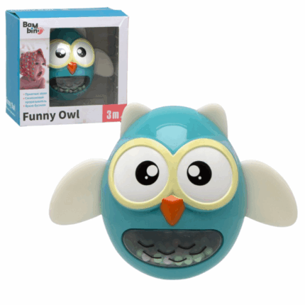 Погремушка-прорезыватель Сова «BAMBINI» Погремушка-неваляшка «Funny Owl» Bambini изготовлена из пластика и силикона. Силиконовые вставки служат прорезывателем, имеют различные цвета и рельефные элементы, которые создают массажный эффект для десен малыша. Внутри неваляшки - яркие шарики.