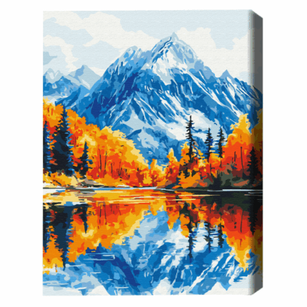 Pictură pe numere 40*50 cm (în cutie) – Toamnă în munți Setul include:• pânză de bumbac cu o diagramă numerotată a imaginii, pe o ramă de lemn• 3 perii de diferite grosimi• vopsele acrilice numerotate• monturi pentru fixare pe perete