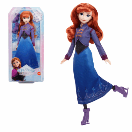 Кукла Disney Frozen «Анна – Ледовая Фигуристка» Вдохновлённая атмосферой «Холодного сердца: Зимний фестиваль», кукла Анна приглашает всех отпраздновать сезон зимними играми и весёлым катанием на коньках! Она готова к приключениям в волшебном наряде, состоящем из платья и курточки, а также двух пар обуви — на выбор.Анна может выполнять фигурные трюки в своих коньках или гулять по территории фестиваля в стильных сапожках — праздник обещает быть незабываемым!Особенности: 	Вдохновлено мультфильмом «Холодное сердце: Зимний фестиваль» 	Зимний наряд с курточкой и платьем 	В комплекте: коньки и пара модных сапожек 	Отлично подходит для сюжетной игры и зимних приключений 	Подходит для детей от 3 лет 	Кукла не стоит самостоятельно