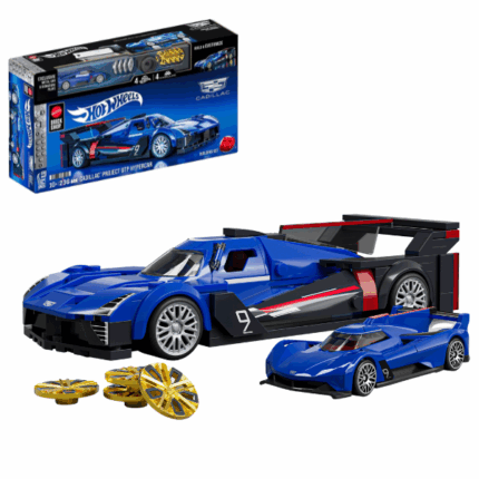 Конструктор Hot Wheels – Cadillac Project GTP, масштаб 1:32 Пристегните ремни — вас ждёт стремительная сборка и высокооктановые гонки с этим детализированным конструктором в масштабе 1:32 от Mattel Brick Shop!Модель Cadillac Project GTP Hypercar порадует юных и взрослых фанатов скорости — благодаря реалистичному дизайну и эксклюзивным аксессуарам.Особенности: 	Масштаб 1:32 — компактный и эффектный размер 	Набор наклеек для персонализации 	В комплекте 2 набора колпаков на колёса 	Металлическая именная табличка 	Эксклюзивная металлическая машинка в подарок 	Совместим с другими конструкторами серии Speed Series 	Идеально для коллекционеров и фанатов Hot Wheels