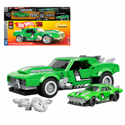 Конструктор Hot Wheels – Custom ’68 Camaro, масштаб 1:32 Погрузитесь в мир скорости и кастомных автомобилей с конструктором Custom '68 Camaro от Mattel Brick Shop!Этот детализированный набор в масштабе 1:32 позволит вам собрать культовый маслкар и добавить эксклюзивную модель к своей коллекции.Особенности: 	Масштаб 1:32 — точная и компактная модель 	В комплекте набор наклеек для кастомизации 	Металлическая табличка с логотипом 	Эксклюзивная металлическая машинка в комплекте 	Отлично сочетается с другими наборами серии Speed Series 	Идеальный выбор для коллекционеров и поклонников Hot Wheels