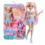 Кукла Barbie Dream Besties «Малибу» с аксессуарами Откройте для себя новое увлечение Barbie “Малибу” — роликовые коньки! Кукла одета в наряд с вдохновением от бабочек и готова к катанию в стильных роликах. Она мечтает основать собственную косметическую компанию, поэтому в набор входят тематические аксессуары: помада и зеркальце-пудреница.С длинными светлыми волосами, которые можно укладывать в прически, Barbie “Malibu” вдохновляет детей на мечты, творчество и уверенность в себе.Особенности: 	Тематика: ролики и косметика 	В комплекте роликовые коньки и стильный наряд с бабочками 	Косметические аксессуары — помада и компактное зеркало 	Длинные светлые волосы — для игр с причёсками 	Развивает воображение и уверенность 	Подходит детям от 4 лет 	Кукла не может стоять самостоятельно