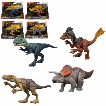 Интерактивная фигурка динозавра «Jurassic World: Strike Attack», в асс. Погрузитесь в мир захватывающих приключений с интерактивными динозаврами Strike Attack, вдохновлёнными фильмом Jurassic World Rebirth! Каждая фигурка оснащена уникальной функцией атаки, подвижными суставами и реалистичной детализацией, соответствующей образу из фильма.Фигурки длиной около 18 см и высотой 7,5 см идеально подходят для игр и коллекционирования. Сканируйте код на лапе динозавра в бесплатном приложении Jurassic World Play (Android и iOS), чтобы открыть цифровую версию динозавра и участвовать в гонках на суше, в воздухе и на воде.Каждая фигурка продаётся отдельно. Отличный подарок для поклонников динозавров от 4 лет.
