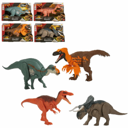 Интерактивная фигурка динозавра «Jurassic World: Wild Roar», в асс. Погрузитесь в мир захватывающих приключений с интерактивными динозаврами Wild Roar, вдохновлёнными франшизой Jurassic World! В ассортименте представлены разные виды динозавров, каждый продаётся отдельно.Активируйте мощную атаку динозавра, двигая его хвостом вверх и вниз — при этом звучит грозное рычание! Поверните хвост, чтобы изменить направление удара. Фигурка длиной около 30 см с подвижными суставами готова к динамичным играм и реалистичным позам.Сканируйте код на лапе динозавра в бесплатном приложении Jurassic World Play (Android или iOS), чтобы открыть цифровую версию динозавра, участвовать в гонках на суше, в воздухе и на воде и собрать свою виртуальную коллекцию.Идеальный подарок для поклонников динозавров от 4 лет.
