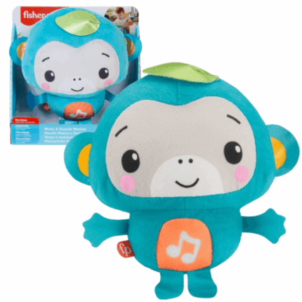 Fisher-Price Музыкальная обезьянка Ваш малыш будет в восторге от плюшевой музыкальной обезьянки Fisher-Price, которой можно играть дома или взять с собой на прогулку. Нажмите кнопку на животике этого милого зверька, и вы услышите забавные звуки и мелодии.Обезьянка имеет приятные на ощупь ручки и ножки, которые так и хочется подергать, а также листочек на головке, под которым малыш найдет сюрприз. Разнообразные фактуры и звуки игрушки непременно завладеют вниманием ребенка, развлекая и развивая его органы чувств.